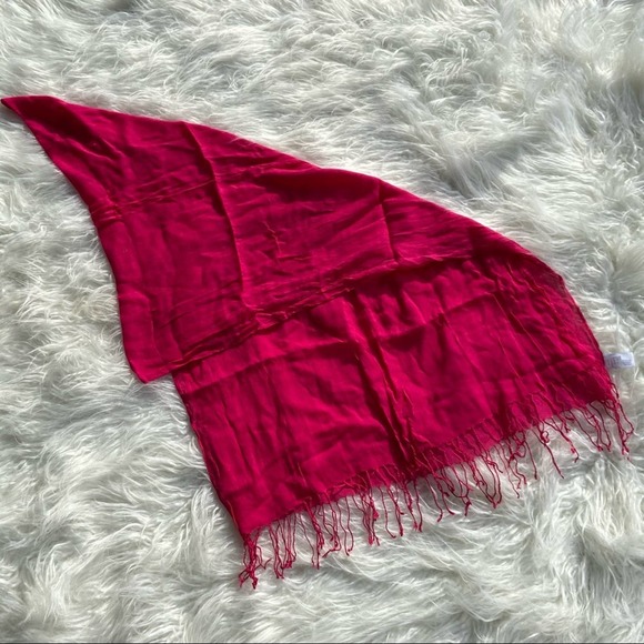 Old Navy Pink Lightweight Tassel Scarf Wrap - Picture 5 of 5